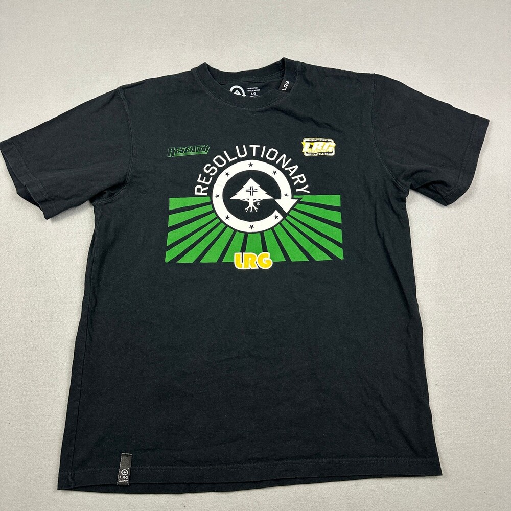 LRG Shirt Men Large Black Resolutionary Tree Graphic Crew Skateboarding Tee L